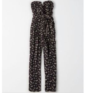 AEO Floral Wrap Romper Jumpsuit